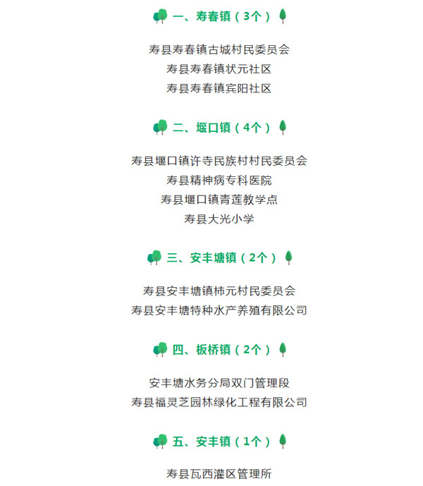 淮南壽縣30家單位擬命名為縣級“花園式單位”，有你的單位嗎？