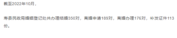 淮南壽縣10月結(jié)婚、離婚大數(shù)據(jù)發(fā)布！